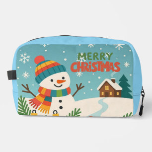 Süßer, klassischer Weihnachtsmann Schneemann Waschbeutel