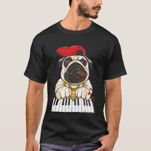 Süßer Klavier spielender Mops T-Shirt