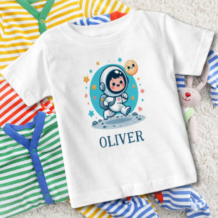 Süßer kleiner Astronaut auf dem Mond Baby T-shirt