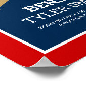 Süßer kleiner Baseball-Schläger Baby-Geburtsstatis Poster (Ecke)