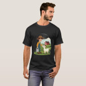 Süßer kleiner Bauernjunge Ziege T-Shirt (Vorne ganz)