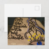 Süßer kleiner bemalter Stein, Web das wir weben Postkarte (Vorne/Hinten)
