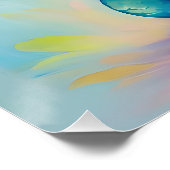 Süßer kleiner blauer Drache Poster (Ecke)