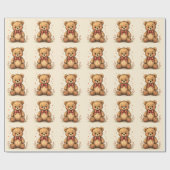 Süßer kleiner brauner Bär mit Krawatte Geschenkpapier (Flach)