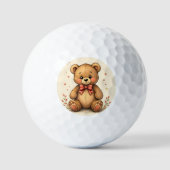 Süßer kleiner brauner Bär mit Krawatte Golfball (Vorderseite)