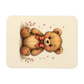 Süßer kleiner brauner Bär mit Krawatte Magnet (Horizontal)