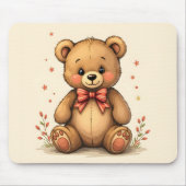 Süßer kleiner brauner Bär mit Krawatte Mousepad (Vorne)
