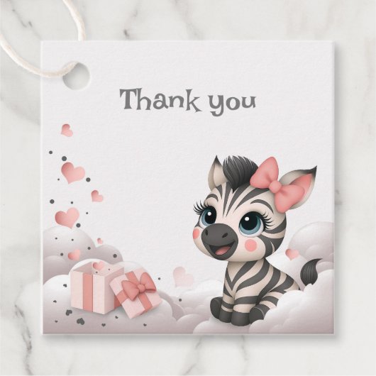 Süßer kleiner Cartoon-Zebra Geschenkanhänger (Vorderseite)