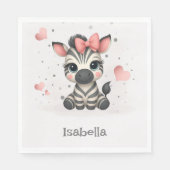 Süßer kleiner Cartoon-Zebra Serviette (Vorderseite)