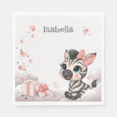 Süßer kleiner Cartoon-Zebra Serviette (Vorderseite)