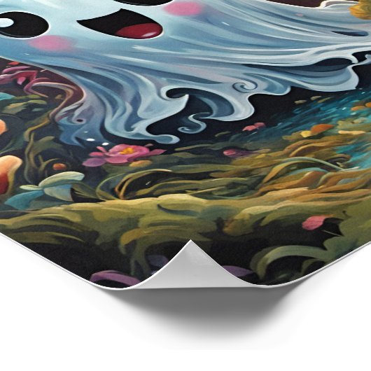 Süßer kleiner Chibi-Geist Poster (Ecke)