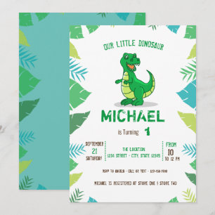 Süßer kleiner Dinosaurier-Junge Baby Shower Einladung