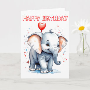 Süßer kleiner Elefant Alles Gute zum Geburtstag Karte