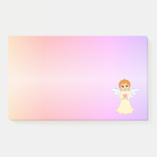 Süßer kleiner Engel auf Pastellfarben Post-it Klebezettel