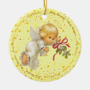 Süßer kleiner Engel Keramikschmuck Keramik Ornament