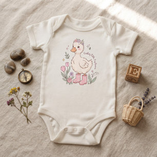 Süßer kleiner Entdecker Süße Ente Floral Baby Strampler
