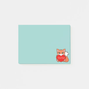 Süßer kleiner Fuchs auf hellblau Post-it Klebezettel