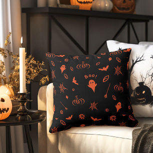 Süßer kleiner Geist Schwarz & Orange Halloween Kissen