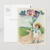 Süßer kleiner Junge Stiefmütterchen Postkarte (Vorne/Hinten)