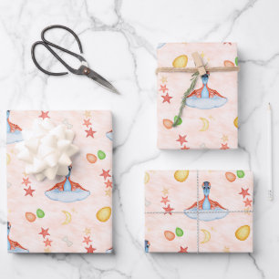 Süßer kleiner Jurassic-Geburtstags-Dinosaurier-Jun Geschenkpapier Set