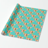 Süßer kleiner Kalbskopf mit Blume - Geschenkpapier (Ungerollt)