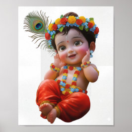 Süßer kleiner Krishna traditioneller indischer Kun Poster