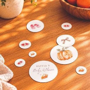 Süßer kleiner Kürbis-Aquarell-Herbst-Baby-Party Konfetti