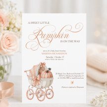 Süßer kleiner Kürbis auf dem Weg Baby Shower