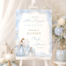 Süßer kleiner Kürbis blaue Schleife Baby Shower Wi