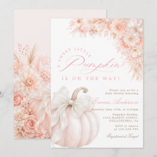 Süßer kleiner Kürbis Blumenmädchen-Baby-Party Einladung