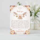 Süßer kleiner Kürbis Herbst-Baby-Party Dankeskarte (Stehend Vorderseite)