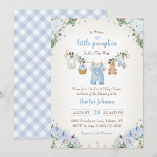 Süßer Kleiner Kürbis Herbst-Baby-Party Einladung
