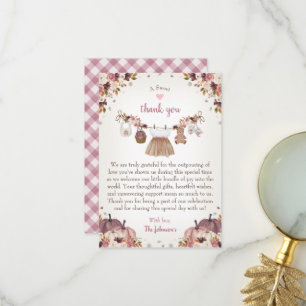 Süßer kleiner Kürbis Herbst-Baby-Shower Dankeskarte