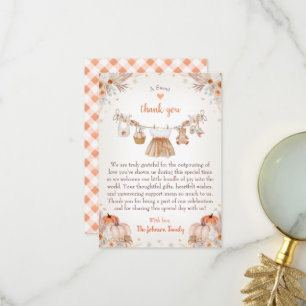 Süßer kleiner Kürbis Herbst-Baby-Shower Dankeskarte