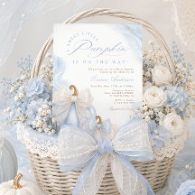 Süßer Kleiner Kürbis Herbst Blau Baby Shower
