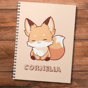 Süßer Kleiner Lachender Fuchs mit Namen Notizblock