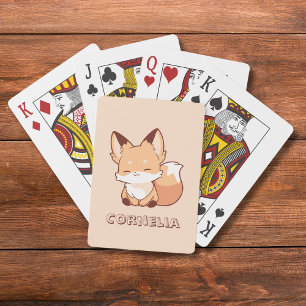Süßer Kleiner Lachender Fuchs Personalisierter Nam Spielkarten