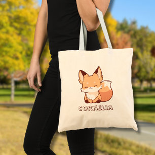 Süßer Kleiner Lachender Fuchs Personalisierter Nam Tragetasche