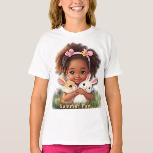 Süßer Kleiner mit ihren Haustierkaninchen T-Shirt