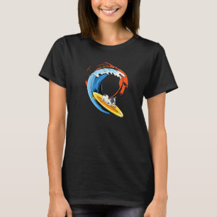 Süßer kleiner Mops-Hund surft Tier surft T-Shirt