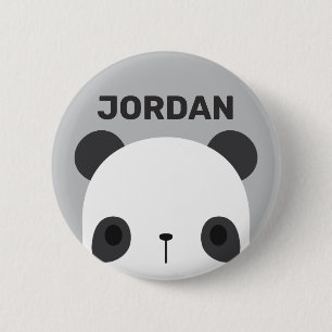Süßer kleiner Panda-Bär mit personalisiertem Namen Button