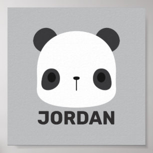 Süßer kleiner Panda-Bär mit personalisiertem Namen Poster