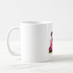 Süßer kleiner Panda mit Erdbeere Kaffeetasse