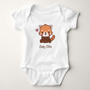 Süßer kleiner roter Panda personalisiert Baby Strampler