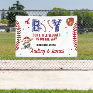 Süßer Kleiner Schläger-Junge Baby Shower Baseball Banner