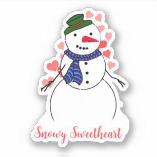 Süßer kleiner Schneemann Aufkleber