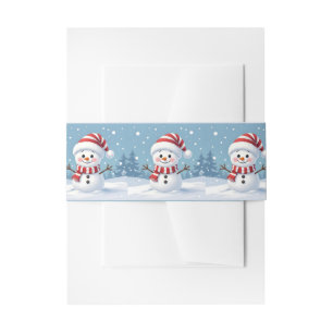 Süßer kleiner Schneemann mit Schal und Hut Einladungsbanderole