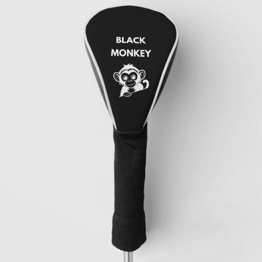 Süßer kleiner schwarzer Affe Golf Headcover (Vorderseite)