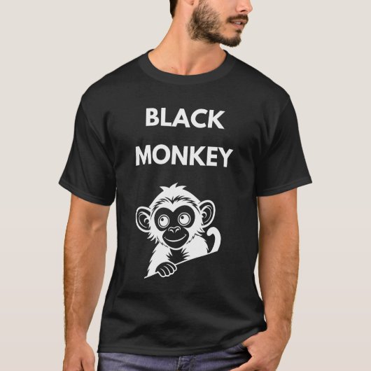 Süßer kleiner schwarzer Affe T-Shirt (Vorderseite)
