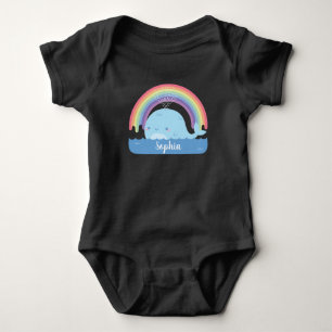Süßer kleiner Wal und personalisierter Regenbogen Baby Strampler